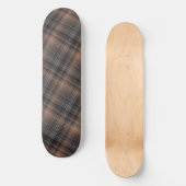 Donkere aarde bosgrond plaid tartan persoonlijk skateboard (Voorkant)