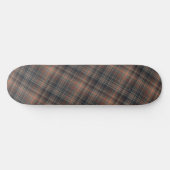 Donkere aarde bosgrond plaid tartan persoonlijk skateboard (Horizontaal)