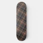 Donkere aarde bosgrond plaid tartan persoonlijk skateboard (Voorkant)