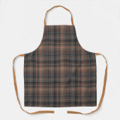 Donkere aarde bosgrond plaid tartan schort (Voorkant)