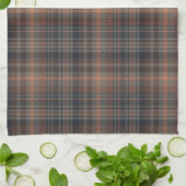 Donkere aarde bosgrond plaid tartan theedoek (Gevouwen)