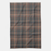 Donkere aarde bosgrond plaid tartan theedoek (Verticaal)