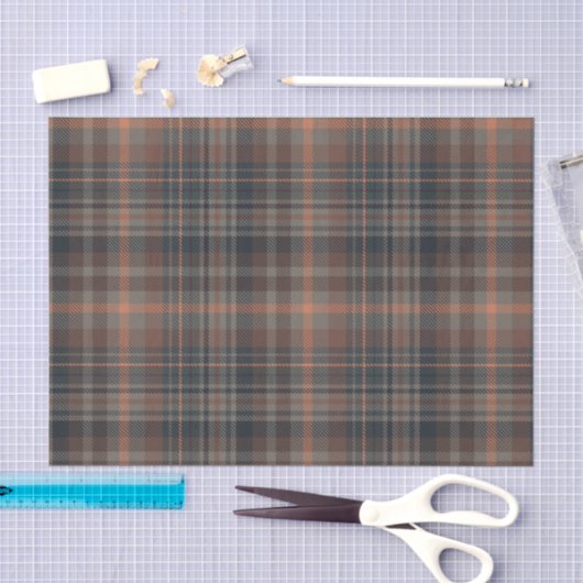 Donkere aarde bosgrond plaid tartan tissuepapier (Craft)