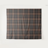 Donkere aarde bosgrond plaid tartan wandkleed (Voorkant (horizontaal))