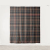 Donkere aarde bosgrond plaid tartan wandkleed (Voorkant)