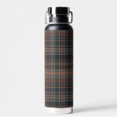 Donkere aarde bosgrond plaid tartan waterfles (Achterkant)