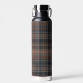 Donkere aarde bosgrond plaid tartan waterfles (Voorkant)