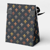 Donkere aarde boslanden Fleur-de-lis ontwerp  Bedankdoosjes (Achterkant)