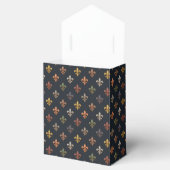 Donkere aarde boslanden Fleur-de-lis ontwerp  Bedankdoosjes (Geopend)