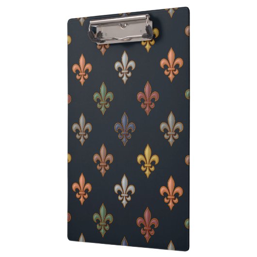 Donkere aarde boslanden Fleur-de-lis ontwerp Klembord (Links)