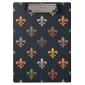 Donkere aarde boslanden Fleur-de-lis ontwerp Klembord (Voorkant)