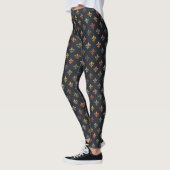 Donkere aarde boslanden Fleur-de-lis ontwerp Leggings (Links)