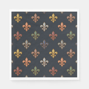 Donkere aarde boslanden Fleur-de-lis ontwerp Servet