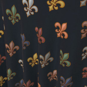 Donkere aarde boslanden Fleur-de-lis ontwerp Stof