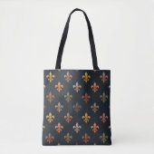 Donkere aarde boslanden Fleur-de-lis ontwerp Tote Bag (Voorkant)