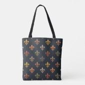Donkere aarde boslanden Fleur-de-lis ontwerp Tote Bag (Achterkant)