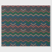 Donkere aarde boslandschap zigzag chevron cadeaupapier (Vlak)