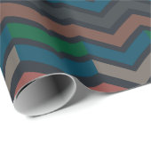 Donkere aarde boslandschap zigzag chevron cadeaupapier (Rol Hoek)