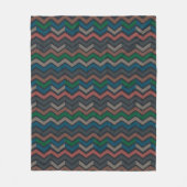 Donkere aarde boslandschap zigzag chevron fleece deken (Voorkant)
