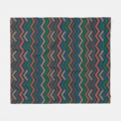 Donkere aarde boslandschap zigzag chevron fleece deken (Voorkant (Horizontaal))
