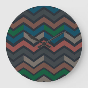 Donkere aarde boslandschap zigzag chevron grote klok