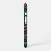 Donkere aarde boslandschap zigzag chevron iPhone 16 hoesje (Linkerkant)