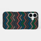 Donkere aarde boslandschap zigzag chevron iPhone 16 hoesje (Achterkant horizontaal)