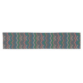 Donkere aarde boslandschap zigzag chevron korte tafelloper (Horizontaal)