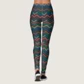 Donkere aarde boslandschap zigzag chevron leggings (Achterkant)