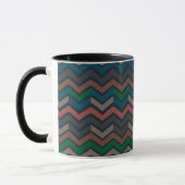 Donkere aarde boslandschap zigzag chevron mok (Links)