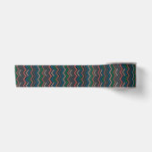Donkere aarde boslandschap zigzag chevron satijnen lint (Voorkant)