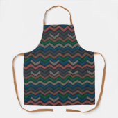 Donkere aarde boslandschap zigzag chevron schort (Voorkant)