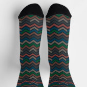 Donkere aarde boslandschap zigzag chevron sokken (Top)