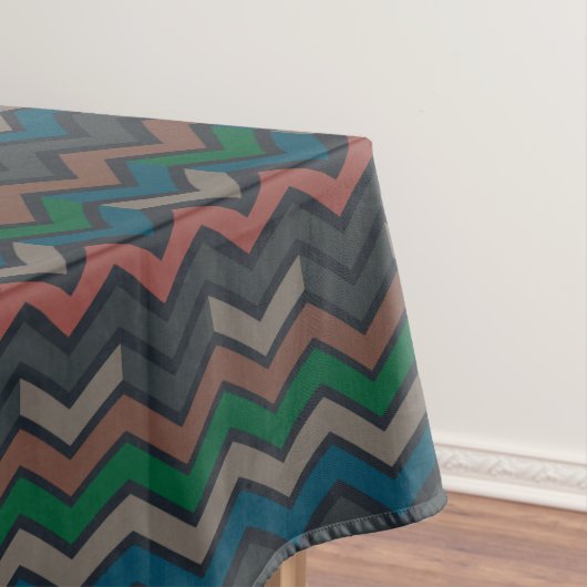 Donkere aarde boslandschap zigzag chevron tafelkleed (Voorbeeld)
