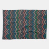 Donkere aarde boslandschap zigzag chevron theedoek (Horizontaal)
