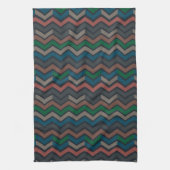 Donkere aarde boslandschap zigzag chevron theedoek (Verticaal)