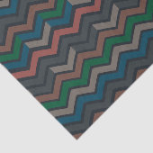 Donkere aarde boslandschap zigzag chevron tissuepapier (Detail)