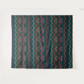 Donkere aarde boslandschap zigzag chevron wandkleed (Voorkant (horizontaal))