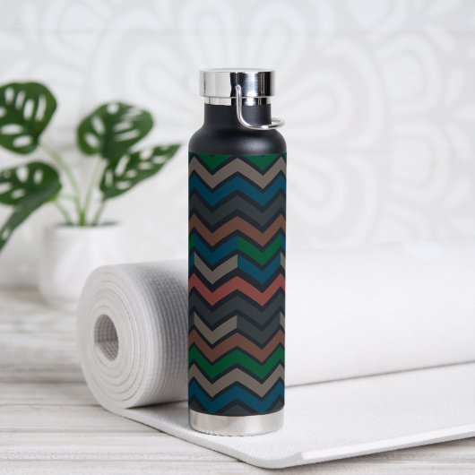 Donkere aarde boslandschap zigzag chevron waterfles (Yoga)