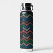 Donkere aarde boslandschap zigzag chevron waterfles (Achterkant)