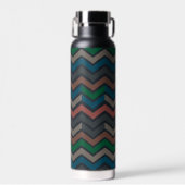 Donkere aarde boslandschap zigzag chevron waterfles (Voorkant)