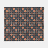 Donkere Aarde Geometrisch Cirkel Stippen Ontwerp  Fleece Deken (Voorkant (Horizontaal))