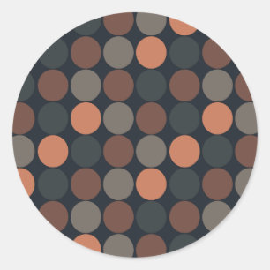 Donkere Aarde Geometrisch Cirkel Stippen Ontwerp Ronde Sticker