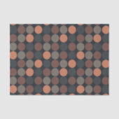 Donkere Aarde Geometrisch Cirkel Stippen Ontwerp Tissuepapier (Voorkant)