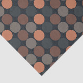 Donkere Aarde Geometrisch Cirkel Stippen Ontwerp Tissuepapier (Detail)