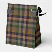 Donkere aarde geruite gingham ontwerp bedankdoosjes (Achterkant)
