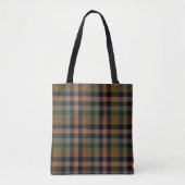 Donkere aarde geruite ruit ontwerp tote bag (Voorkant)