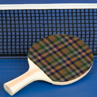 Donkere aarde geruite ruitontwerp tafeltennisbatje