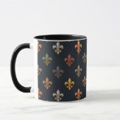 Donkere Aarde Woudlanden Fleur-de-lis Ontwerp Mok (Links)