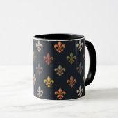 Donkere Aarde Woudlanden Fleur-de-lis Ontwerp Mok (Voorkant rechts)